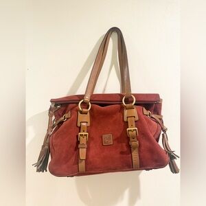 Dooney & Bourke double strap tassel satchel handbag